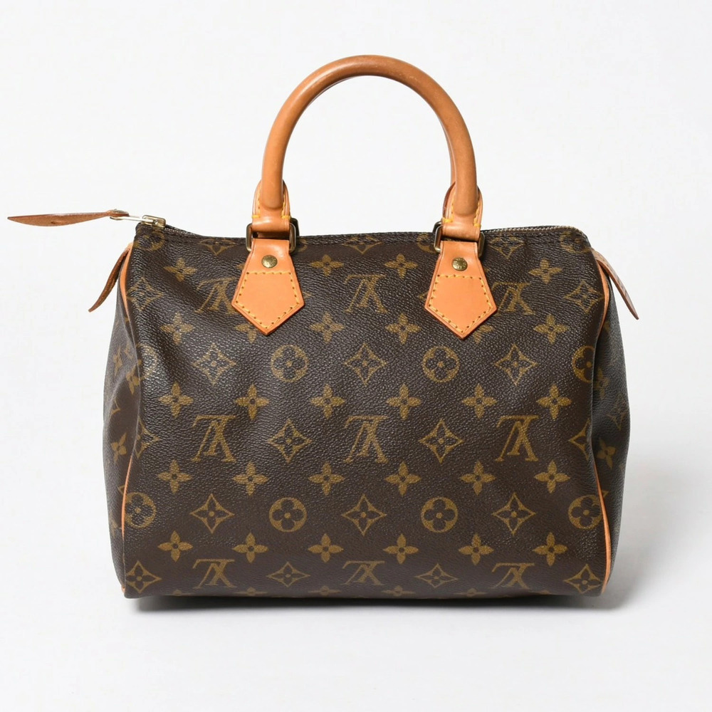 LOUIS VUITTON Speedy Handbag Monogram Leather Brown